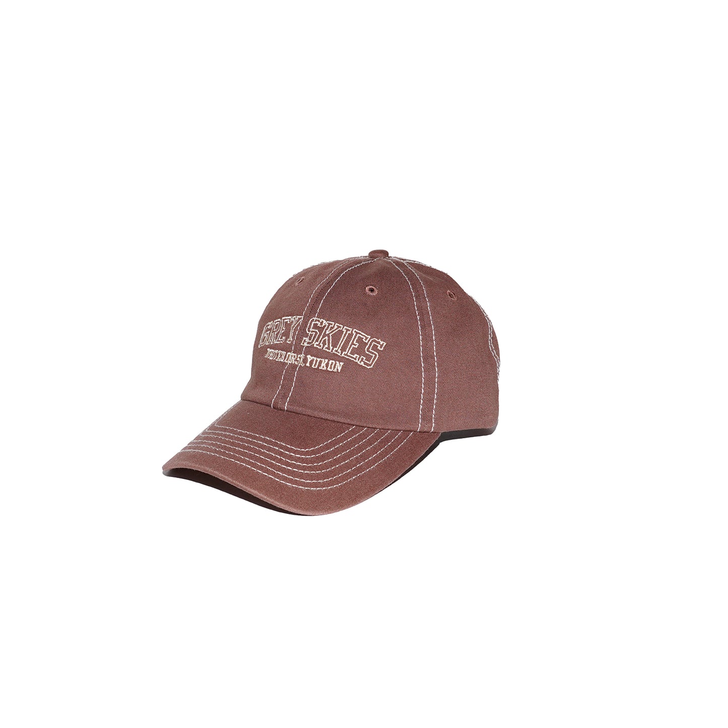Grey Skies Curved Dad Hat (Brown)